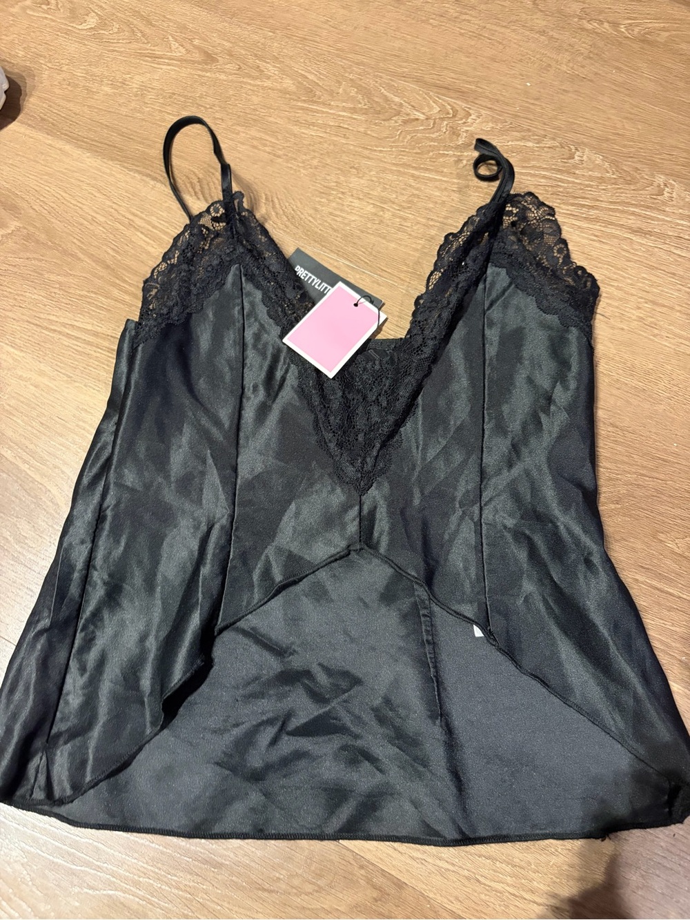 PrettyLittleThing Satin Lace Top